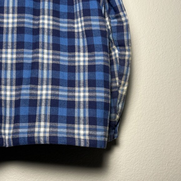 Brazos Work Force Jacket Hooded Button Up Men XL Blue Plaid Puff Insulated Heavy - Picture 13 of 14